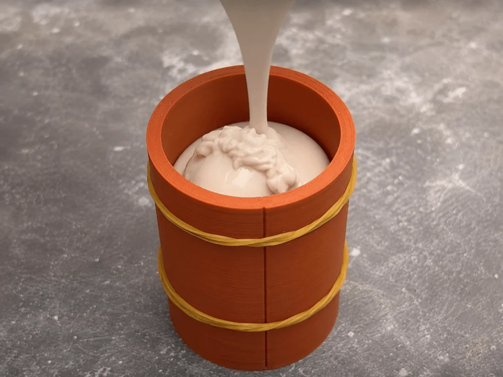 Pour the Silicone for candle molds
