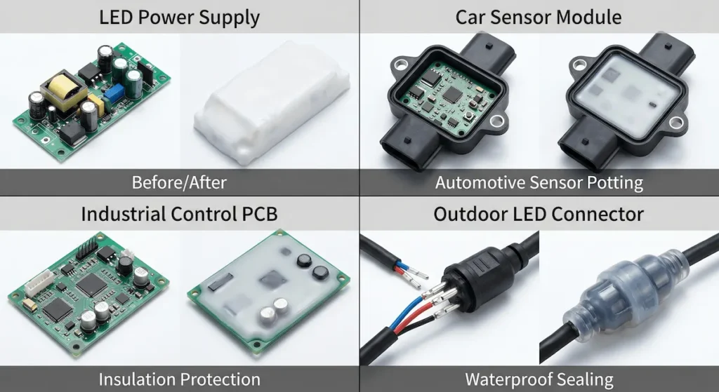 RTV-2 silicone potting applications for PCB and LED power supply