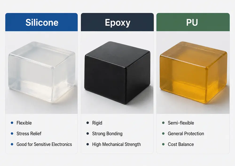 Silicone vs Epoxy vs PU