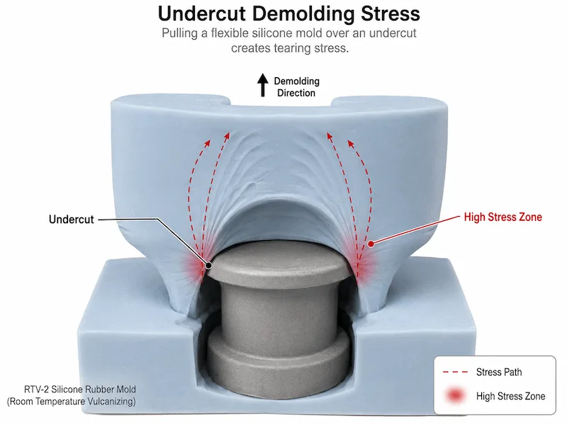 Undercut Demolding Stress