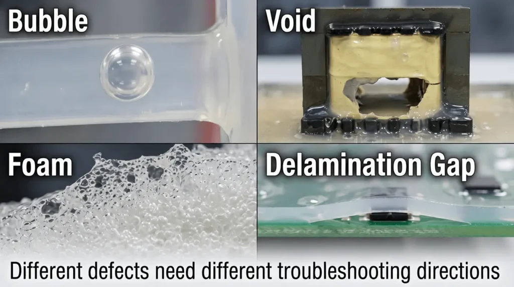 bubbles-voids-foam-delamination-silicone-potting