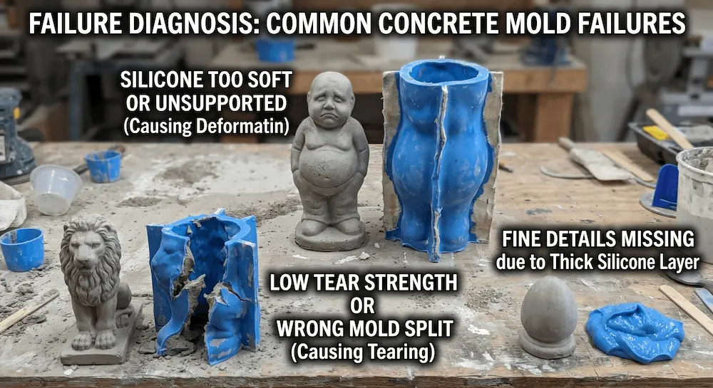 concrete-statue-mold-failure-diagnosis