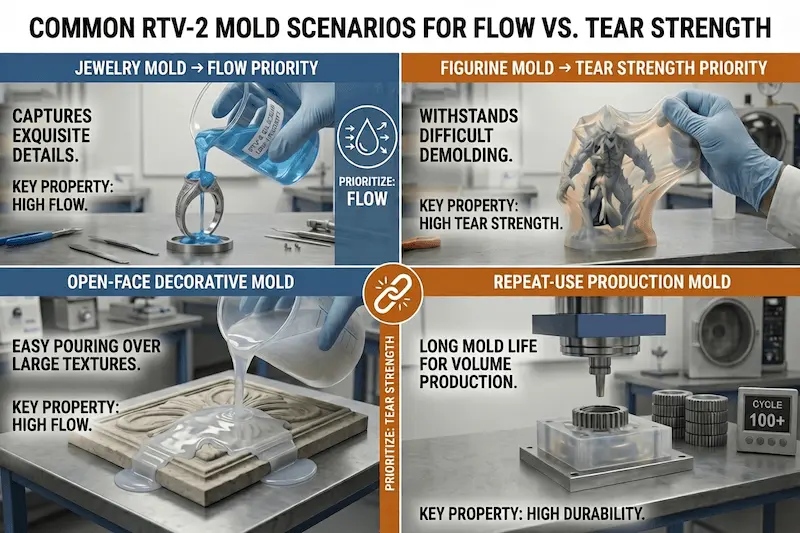 baixa viscosidade versus alta resistência ao rasgo