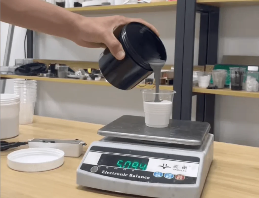 measure and mix 2 part silicone