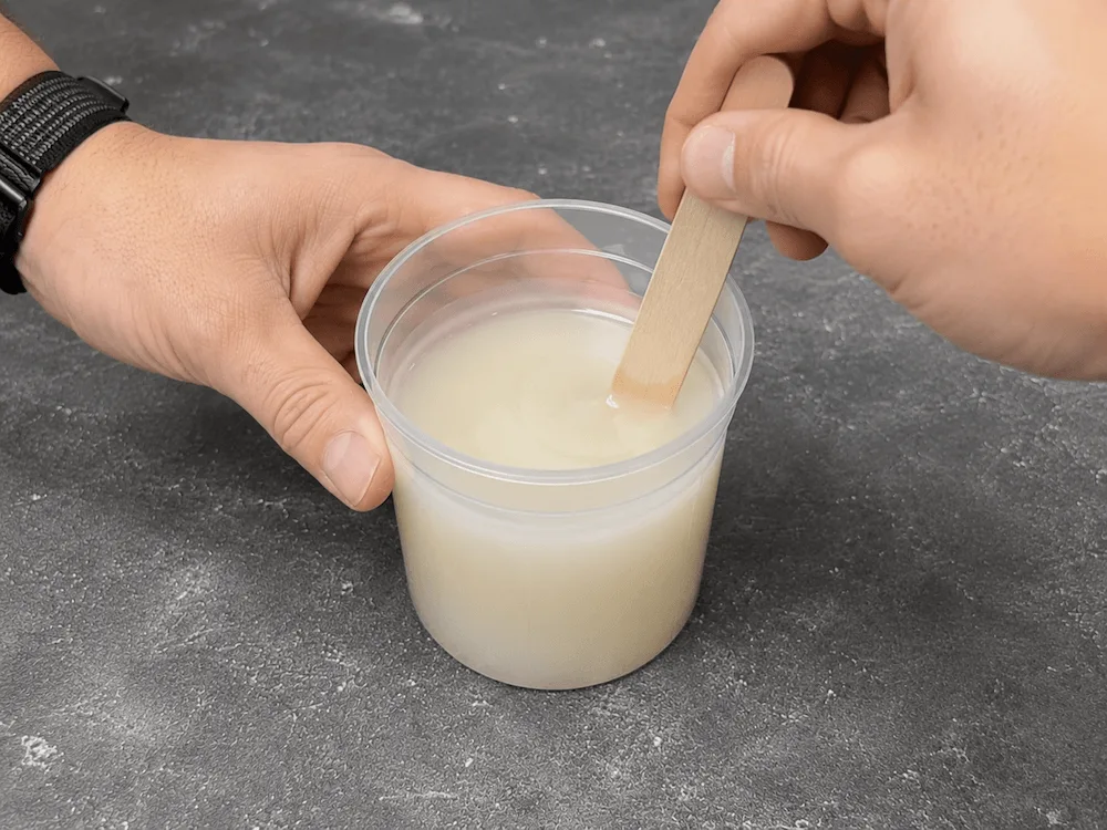 mix the silicone for candle molds
