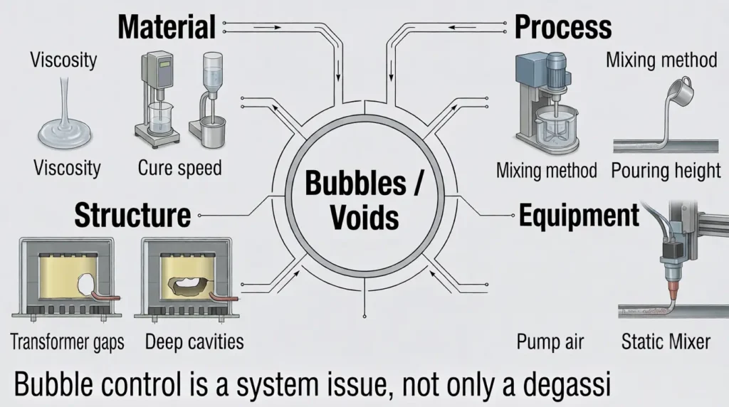 silicone-potting-bubble-root-cause-groups
