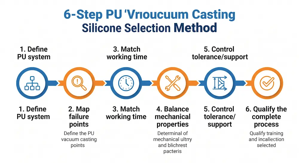 six-step-pu-vacuum-casting-silicone-selection
