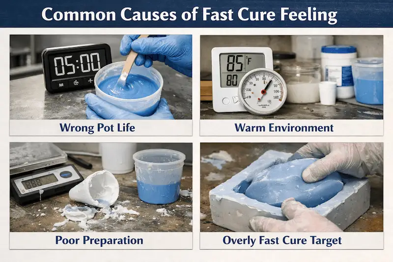 неправильные причины быстрого затвердевания