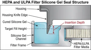 HEPA and ULPA Filter Silicone Gel Seal Structure