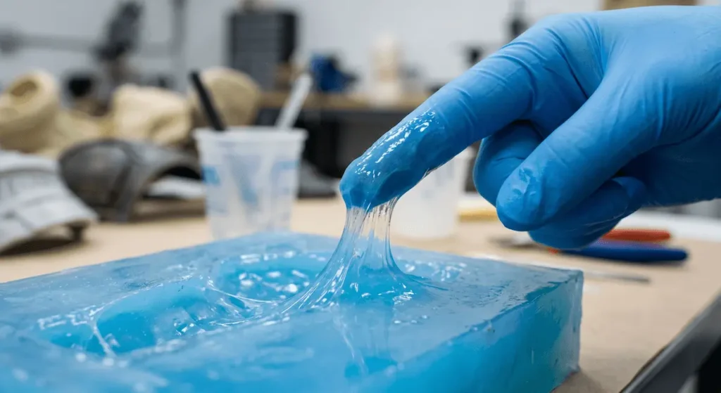 RTV-2 silicone stays sticky after curing