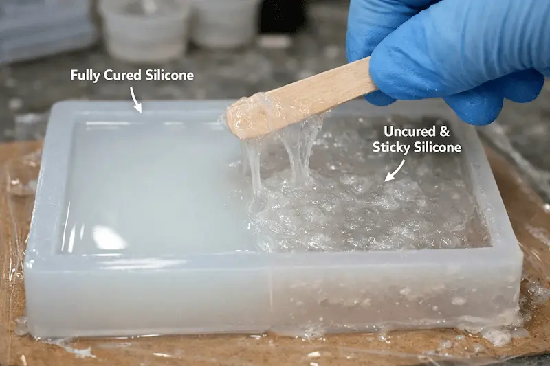 O que causa a inibição da cura no silicone de platina?