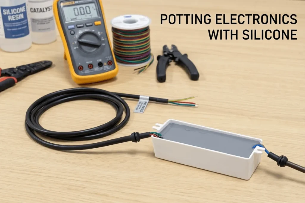 potting electronics with silicone