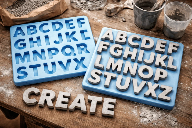 silicone letter molds for concrete